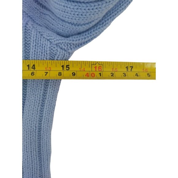 Art Class Blue Ribbed V Neck Long Sleeve Button Up Cardigan Sweater, L(10/12). - Picture 5 of 7